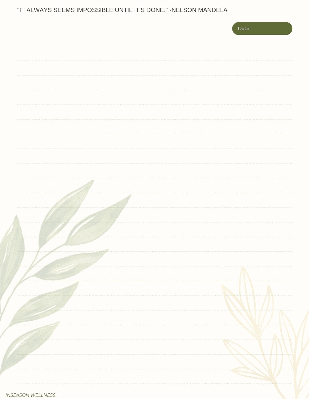 InSeason Wellness Journal
